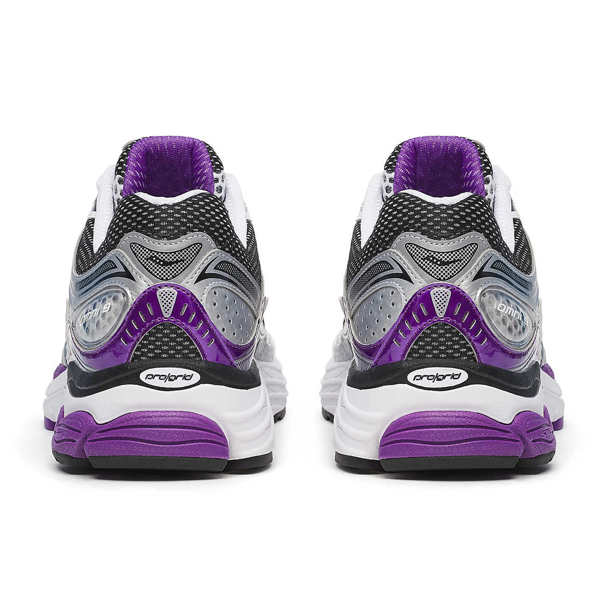 Back View of Saucony Progrid Omni 9 Silver Purple S70739-10